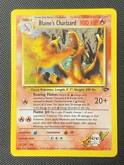 Pokemon Gym Challenge Blaine's Charizard 2/132 Holo Rare Unlimited LP/MP - Image 1
