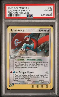 Pokemon 2003 EX Dragon Salamence League Holo Promo #19 PSA 8 - Image 1