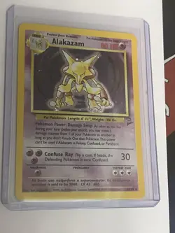 Pokemon TCG Alakazam 1/102 Base Set Holo Rare English 1999 80HP Stage 2 - Image 1