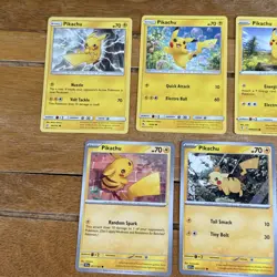 7X Pikachu Pokemon TCG Bundle - No Duplicates - Sun & Moon to Modern - Image 2