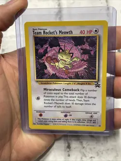 Pokemon Card Team Rocket's Meowth WOTC Black Star Promo 18 NM Near Mint Pokemon - Image 1