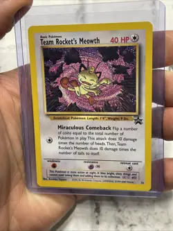 Pokemon Card Team Rocket's Meowth WOTC Black Star Promo 18 NM Near Mint Pokemon - Image 2