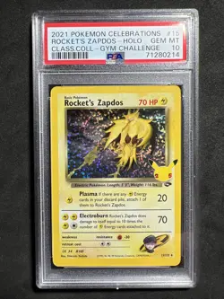 🔥 Pokemon PSA 10 Celebrations Gem Mint Holo Rocket’s Zapdos Classic #15 - Image 1