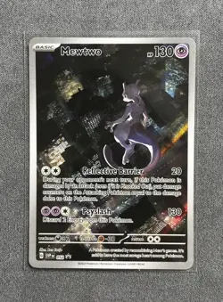 MewTwo SVP052 Promo 151 2023 Illustration Rare Black Star Pokemon TCG Card NM - Image 1