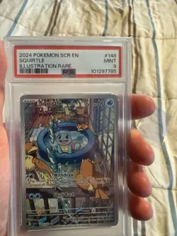 Squirtle Stellar Crown Holo Illustration Rare Card 148/142 Sv07 PSA 9 - Image 1