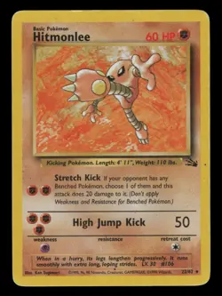 Kicklee 22/62 Fossil Englisch Hitmonlee Rare Vintage Pokemon Karten - Image 1