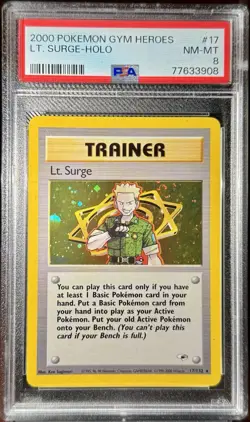 2000 Pokemon Gym Heroes Lt. Surge - Holo 017/132 - Image 1