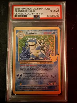 2021 POKEMON CELEBRATIONS CLASSIC COLLECTION #2 BLASTOISE-HOLO PSA 10 - Image 1