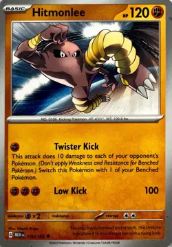 Hitmonlee | 106/165 | Scarlet & Violet 151 | Uncommon Regular | NM/M | Pokemon - Image 3