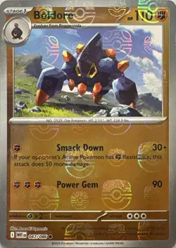 Boldore (Master Ball Pattern) Common White Flare 047/086 Pokemon Near Mint - Image 1