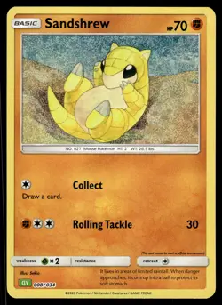 SANDSHREW - 008/034 holo TCG Classic Venusaur Pokemon NM - Image 1