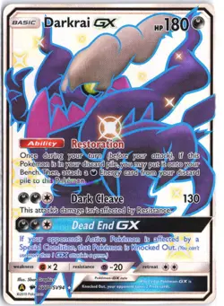 Darkrai GX SV70/SV94 Shiny GX Rare Hidden Fates Shiny Vault Pokemon NM - Image 1