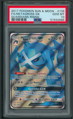 Pokemon Sun And Moon Guardians Rising Metagross GX Full Art 139/145 PSA 10 - Image 1