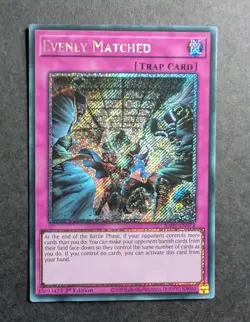 Yugioh Evenly Matched RA01-EN074 Platinum Secret Rare 1st Edition Excellent - Image 1
