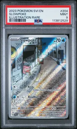 POKEMON SCARLET VIOLET SLOWPOKE #204 ILLUSTRATION PSA 9 MINT #113812529 - Image 1