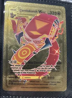 Centiskorch Vmax Gold Foil Fan Art Textured Collector Pokemon Card - Image 1