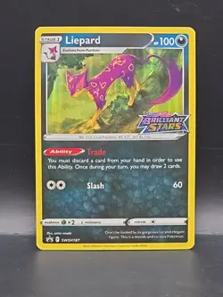 2022 POKEMON SWSH187 BLACK STAR PROMO #187 LIEPARD HOLO Stamped - Image 1
