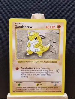 Pokemon 1999 WOTC Base Set Shadowless Sandshrew 062/102 - Light Play - Image 1