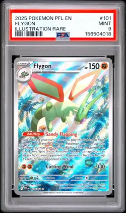 2025 Pokemon Phantasmal Flames Flygon #101/094 Illustration Rare PSA 9 - Image 1