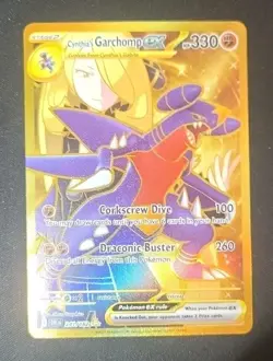 Pokemon TCG: Cynthia’s Garchomp EX 241/182 Destined Rivals SV10 Gold Hyper Rare - Image 1