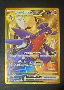 Pokemon TCG: Cynthia’s Garchomp EX 241/182 Destined Rivals SV10 Gold Hyper Rare - Image 2