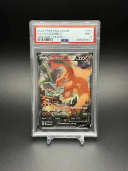 2022 POKEMON SWORD & SHIELD BRILLIANT STARS #154 FULL ART CHARIZARD V PSA 9 - Image 2