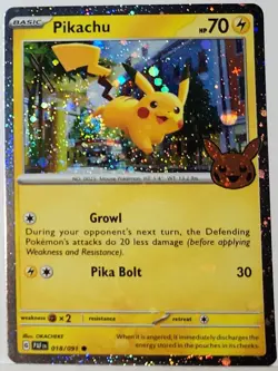 Fart Swirl 🌀 Pikachu 018 Cosmos Holo Heavily Bleed Error Rare Pokemon TCG 26 - Image 3