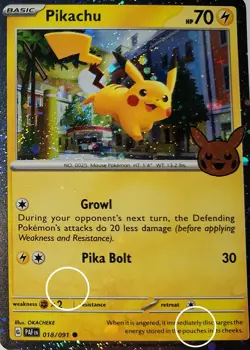 Fart Swirl 🌀 Pikachu 018 Cosmos Holo Heavily Bleed Error Rare Pokemon TCG 26 - Image 4