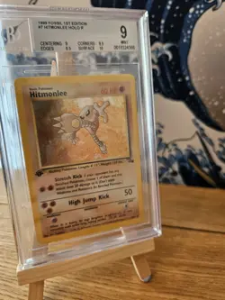 Rare Vintage POKEMON FOSSIL HITMONLEE HOLO 1ST EDITION BGS PSA 9 Mint 10 sub - Image 1