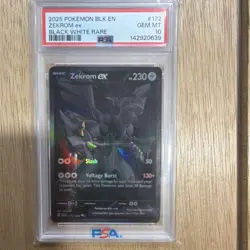 Zekrom ex 172/086 Sv: Black Bolt Holo Full Art Black White Rare PSA 10 2025 - Image 1