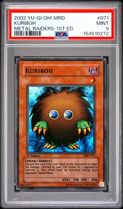 2002 YU-GI-OH! MRD-METAL RAIDERS 1ST EDITION #071 KURIBOH PSA 9 - Image 1