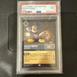 2024 Disney Lorcana En 6 Mickey Mouse Foil Night Watch PSA 9 #187 Storyborn Hero - Image 1