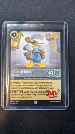 Disney Lorcana Donald Duck Musketeer Artist Signed Dav Augereau - Image 1