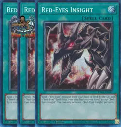 Yugioh! 3x Red-Eyes Insight RA03-EN061 Collector's Rare 1st Ed NM - Image 1