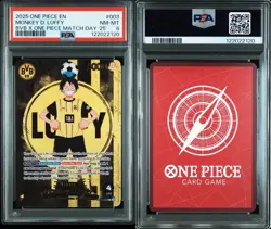 One Piece x BVB Borussia Dortmund Promo Card Monkey D Luffy PSA 8 US Custom Free - Image 3
