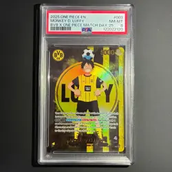 One Piece x BVB Borussia Dortmund Promo Card Monkey D Luffy PSA 8 US Custom Free - Image 4