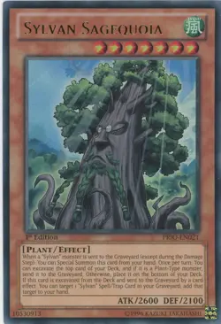 Yugioh Sylvan Sagequoia PRIO-EN021 Super Rare 1st Ed NM/LP - Image 1