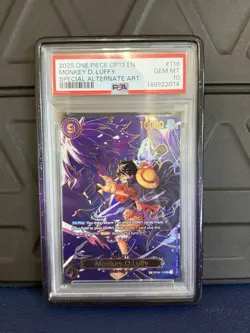 2025 ONE PIECE MONKEY D. LUFFY SPECIAL AA OP13-CARRYING ON HIS WILL #119 PSA 10 - Image 1