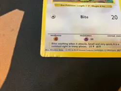 Rattata Shadowless Base Set 61/102 Pokemon Card Damaged Raw - Image 3