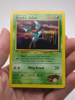 Pokemon TCG Brock's Zubat Gym Heroes Unlimited Regular Card MP Condition - Image 1