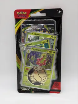 Pokemon TCG Perfect Order Promo Pack Chikorita 3 Cards + Coin - Image 1