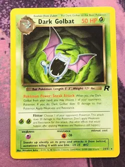 Pokemon: Team Rocket: Unlimited Dark Golbat: Lightly Played Condition - Image 1