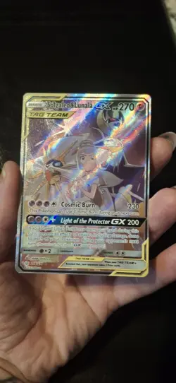 Pokemon TCG Holo Ultra Rare Full Art, SOLGALEO & LUNALA GX, TAG TEAM, 216/236 - Image 3