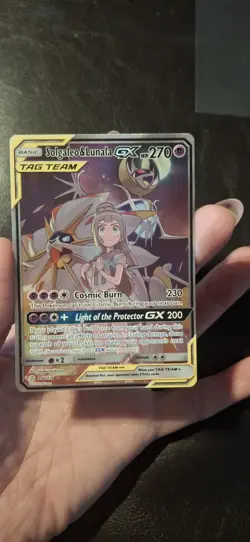 Pokemon TCG Holo Ultra Rare Full Art, SOLGALEO & LUNALA GX, TAG TEAM, 216/236 - Image 4