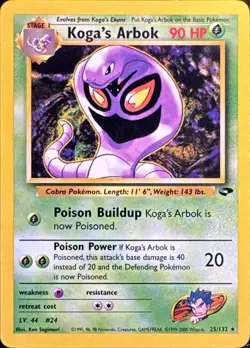 Koga's Arbok 25/132 Rare Gym Challenge Pokemon Unlimited Lightly Played - Image 1
