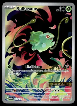 Bulbasaur 133/132 Illustration Rare Mega Evolution Stamp Pokemon - Image 1