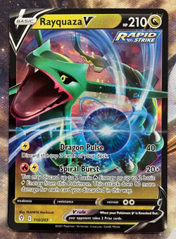 Pokemon TCG Rayquaza V 110/203 - Sword & Shield Evolving Skies Ultra Rare - NM - Image 1
