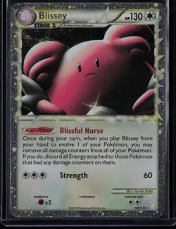 Blissey 106/123 Pokemon HeartGold & SoulSilver Prime Rare Moderately Played - Image 1
