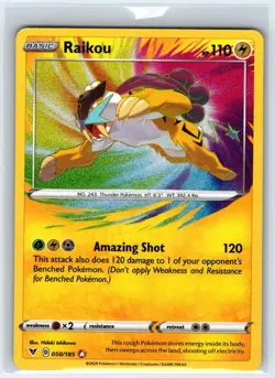 Raikou 050/185 Amazing Rare Vivid Voltage Pokemon Near Mint - Image 1