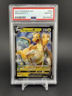 Dragonite V 2022 Pokemon Go #049 PSA 10 Gem Mint 10 English - Image 1